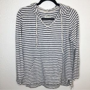 Lou & Grey for LOFT Striped Hoodie Sweatshirt S